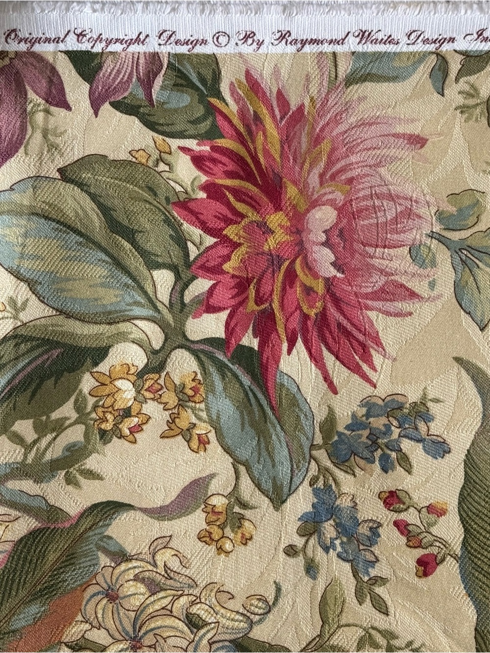Raymond Waites Mill Creek Emmanuelle floral upholstery fabric 6 yds - Picture 5 of 10